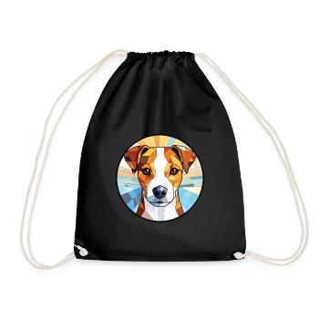 Parson Russell Terrier Hunderasse Aquarellglas - Turnbeutel - Schwarz - Vorne