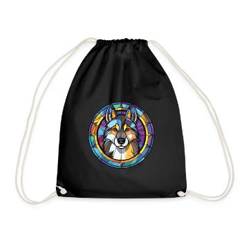 Siberian Husky Hunderasse Aquarell Illustration - Turnbeutel - Schwarz - Vorne