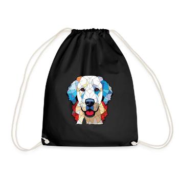 Illustration à l’aquarelle de race de chien Kuvasz hongrois - Sac de sport léger - noir - Devant