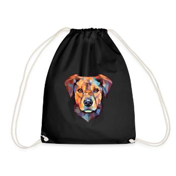 Hygenhund chien race aquarelle verre Illustration - Sac de sport léger - noir - Devant