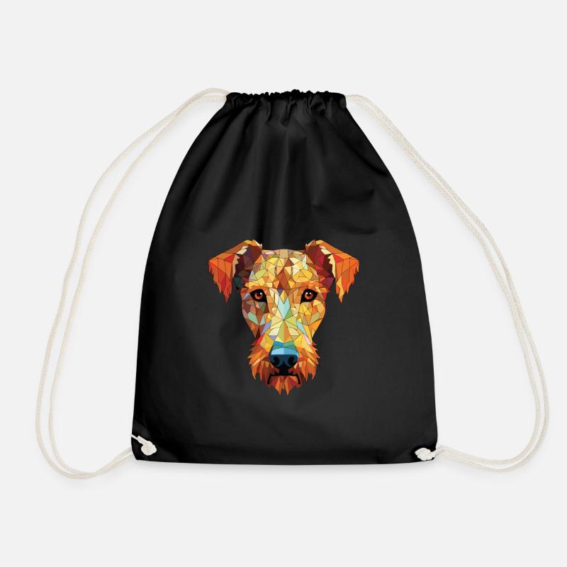 Irish Terrier Hunderasse Aquarell Illustration - Turnbeutel - Schwarz