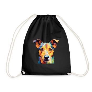 Ratonero Murciano race de chien aquarelle colorée - Sac de sport léger - noir - Devant