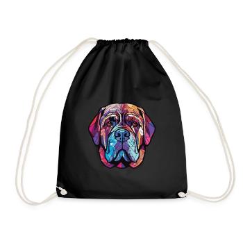 Mastiff napolitain chien race aquarelle colorée - Sac de sport léger - noir - Devant