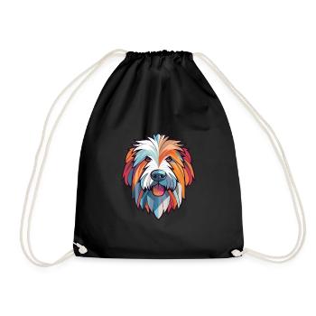 Chien de berger des Pyrénées chien race aquarelle colorée - Sac de sport léger - noir - Devant