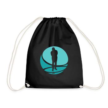 Golfer Golfball Golfer - Turnbeutel - Schwarz - Vorne