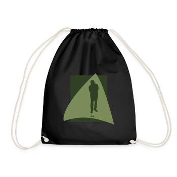 Golfer Golfball - Turnbeutel - Schwarz - Vorne