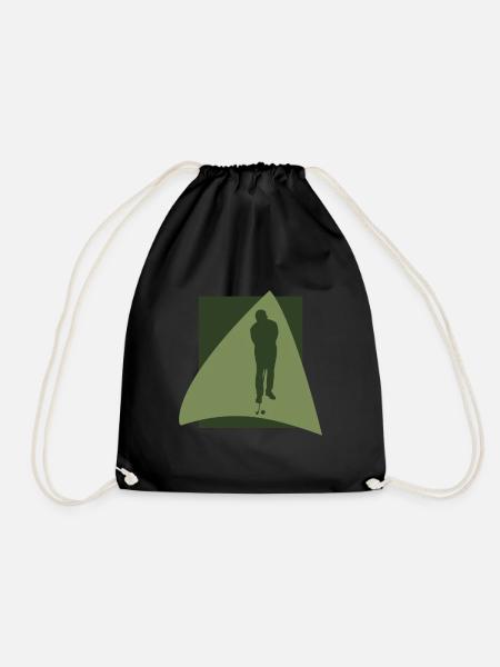 Golfer Golfball - Turnbeutel - Schwarz