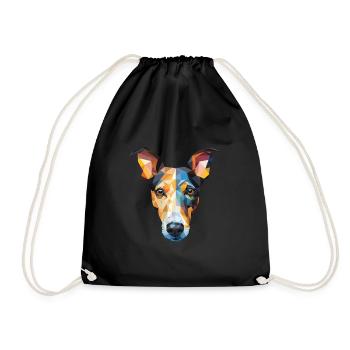 Glatte Foxterrier-Hunderasse buntes Aquarell - Turnbeutel - Schwarz - Vorne