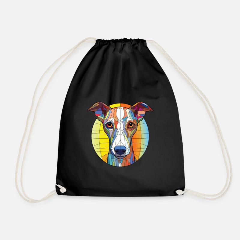 Whippet-Hunderasse Bunte Aquarell-Illustration - Turnbeutel - Schwarz