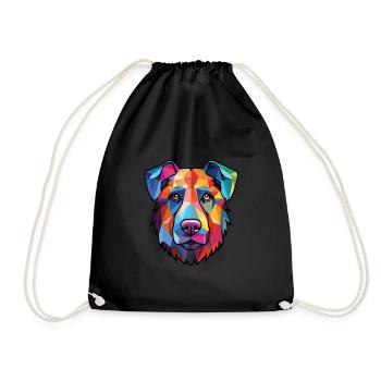 Taigan Kyrgyzdyn Taighany Dog Breed Watercolor - Drawstring Bag - black - Front