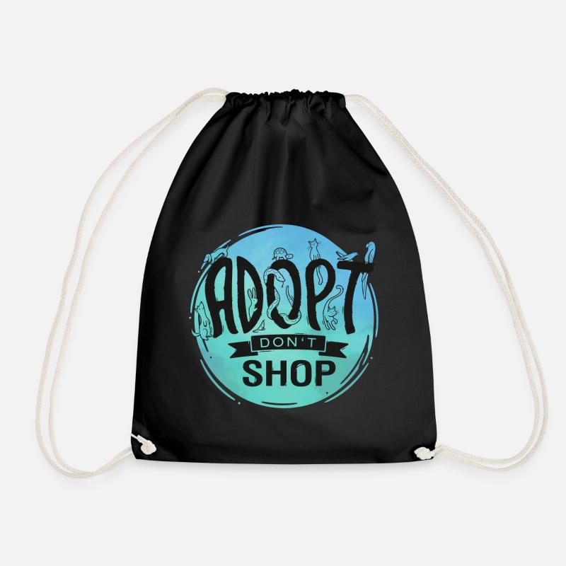 Adopt Don't Shop - Turnbeutel - Schwarz