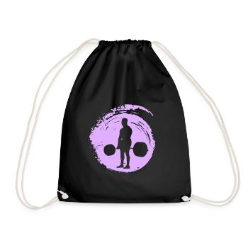 Bodybuilder Weightlifting Weight Training - Drawstring Bag - black - Front