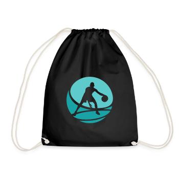 Basketball Rebounding Basketball Player - Drawstring Bag - black - Front