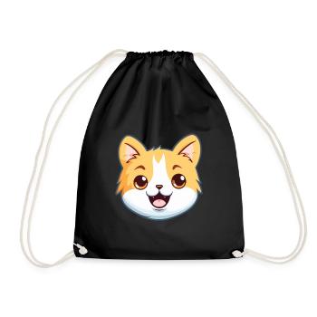 Bambino Cat Cartoon Illustration à l’aquarelle - Sac de sport léger - noir - Devant