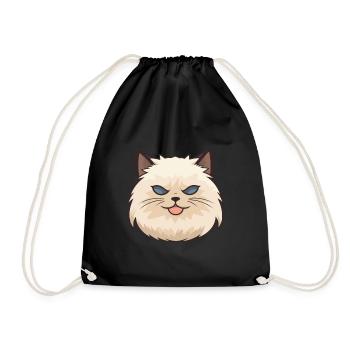 Illustration à l’aquarelle de dessin animé de chat de l’Himalaya - Sac de sport léger - noir - Devant