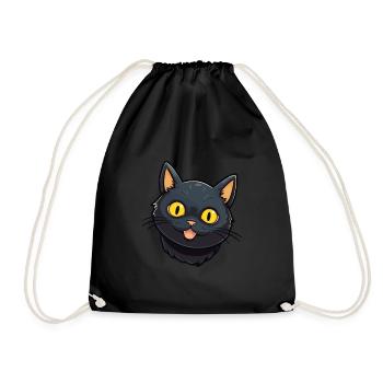 Illustration à l’aquarelle de dessin animé de chat de Bombay - Sac de sport léger - noir - Devant
