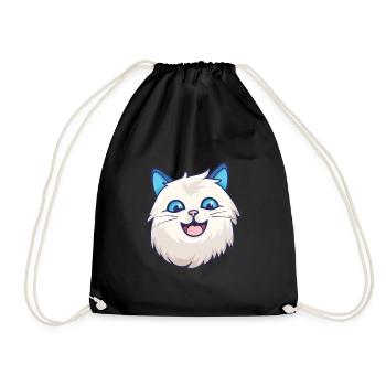Ragdoll Katze Cartoon Aquarell Illustration - Turnbeutel - Schwarz - Vorne