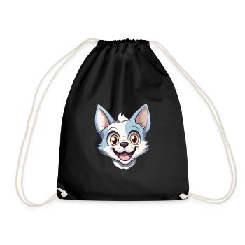 Donskoy Cat Cartoon Illustration à l’aquarelle - Sac de sport léger - noir - Devant
