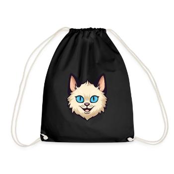 Balinesische Katze Cartoon Aquarell Illustration - Turnbeutel - Schwarz - Vorne