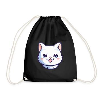 Bambino Cat Cartoon Illustration à l’aquarelle - Sac de sport léger - noir - Devant
