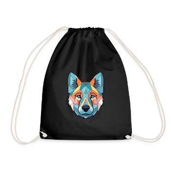 Norwegischer Elchhund Hunderasse buntes Aquarell - Turnbeutel - Schwarz - Vorne