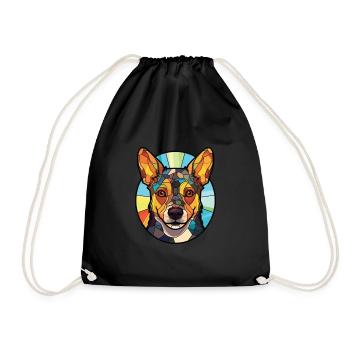 Lancashire Heeler Hunderasse buntes Aquarell - Turnbeutel - Schwarz - Vorne