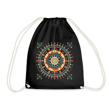 Sacred Vastu Yantra Design - Spiritual Art - Drawstring Bag - black - Front