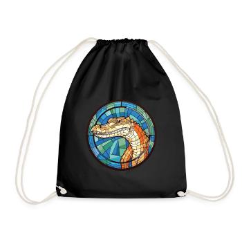 Alligator aquarelle colorée illustration animale - Sac de sport léger - noir - Devant