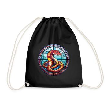 Cobra Coloré Aquarelle Animal Animal Illustration - Sac de sport léger - noir - Devant