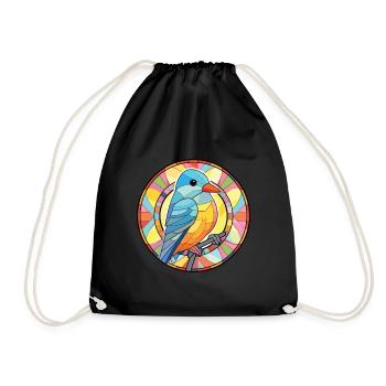 Oiseau Aquarelle Colorée Animal Illustration D’animaux De Compagnie - Sac de sport léger - noir - Devant