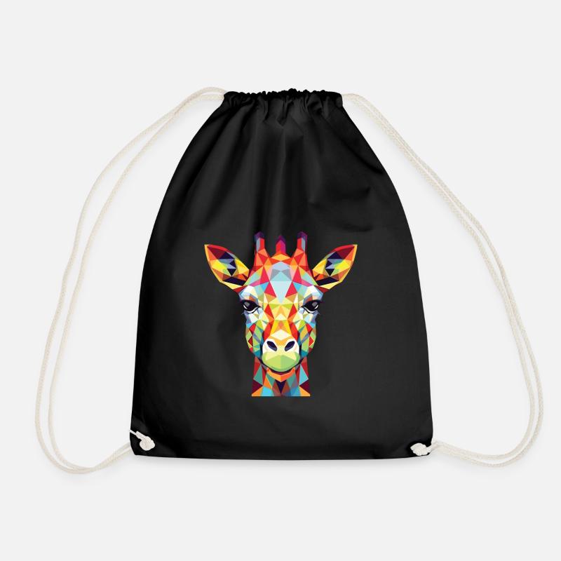Bunte Aquarell-Tierillustration der Giraffe - Turnbeutel - Schwarz