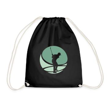 Golfer Golf Driver - Turnbeutel - Schwarz - Vorne