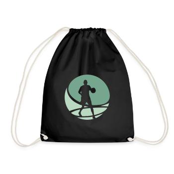 Basketballspieler Basketball Rebounding - Turnbeutel - Schwarz - Vorne