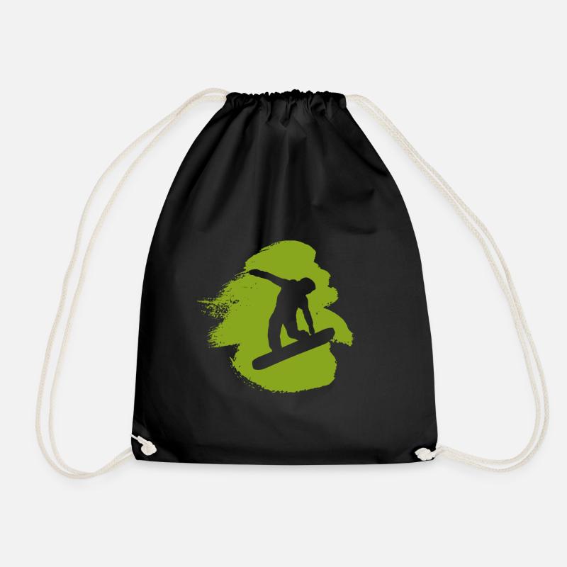 Snowboard Snowboardfahrer Snowboarder - Turnbeutel - Schwarz