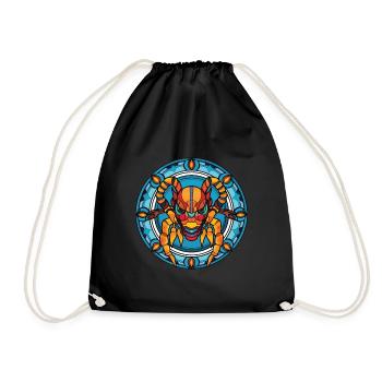 Scorpion Colorful Watercolor Animal Illustration - Drawstring Bag - black - Front