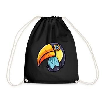 Toucan Tropical Oiseau Aquarelle Colorée Animal - Sac de sport léger - noir - Devant