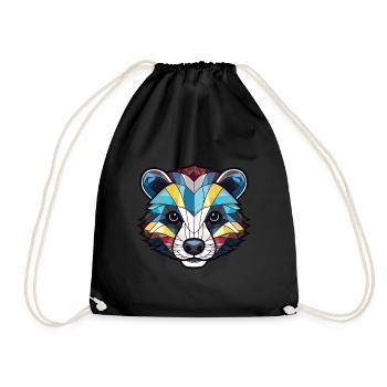 Blaireau Aquarelle Colorée Animal Illustration D’animaux De Compagnie - Sac de sport léger - noir - Devant