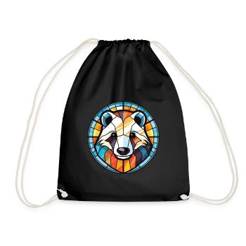 Blaireau Aquarelle Colorée Animal Illustration D’animaux De Compagnie - Sac de sport léger - noir - Devant