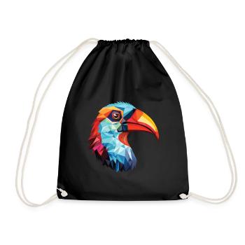 Oiseau Aquarelle Colorée Animal Illustration D’animaux De Compagnie - Sac de sport léger - noir - Devant