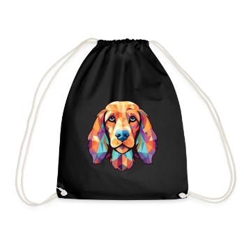 Englischer Cocker Spaniel-Hund, buntes Aquarell-Haustier - Turnbeutel - Schwarz - Vorne