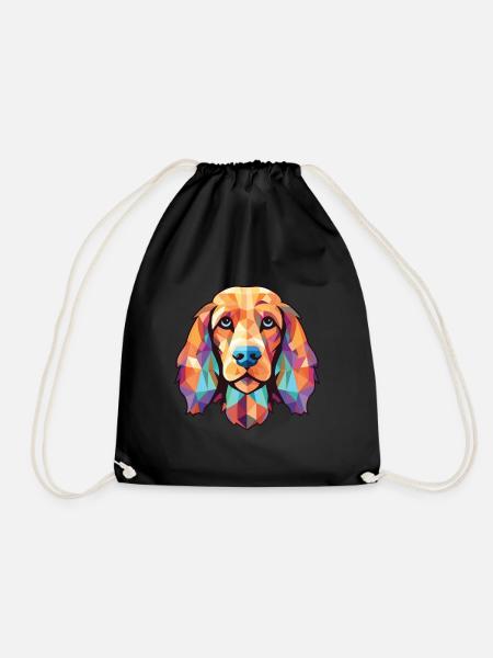 Englischer Cocker Spaniel-Hund, buntes Aquarell-Haustier - Turnbeutel - Schwarz
