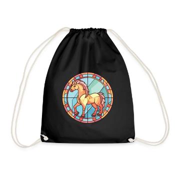 Poney Bébé Cheval Aquarelle Colorée Animal Cartoon - Sac de sport léger - noir - Devant