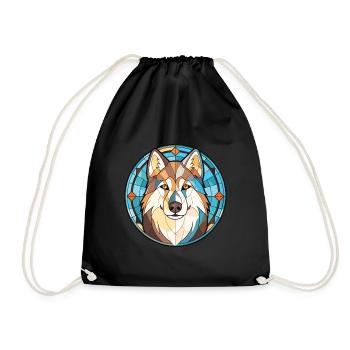 Husky Dog Aquarelle Colorée Animal Illustration - Sac de sport léger - noir - Devant