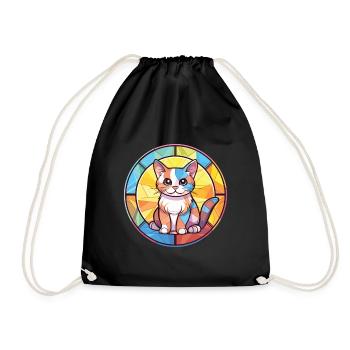 Chaton bébé chat coloré aquarelle Animal Cartoon - Sac de sport léger - noir - Devant