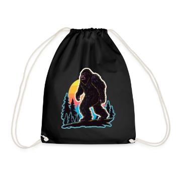 Bigfoot Yeti Halloween Nachtkostüm Waldhügel - Turnbeutel - Schwarz - Vorne