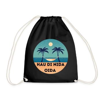 Hau di nida Oida. - Turnbeutel - Schwarz - Vorne