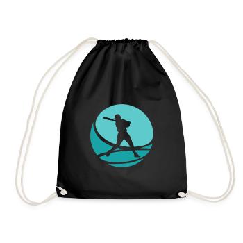 Softballspieler Softball Spieler Softballspieler - Turnbeutel - Schwarz - Vorne