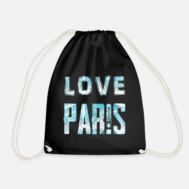 Love Paris Wasser-Effekt Design - Turnbeutel - Schwarz