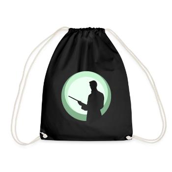 Billiard Player Billiard Ball Billiard Player - Drawstring Bag - black - Front