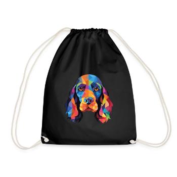 American Cocker Spaniel chien aquarelle colorée - Sac de sport léger - noir - Devant